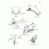 Схема узла: Наклейка(Зеленый)(WHF) для Kawasaki ZX1000 Ninja 1000 ABS