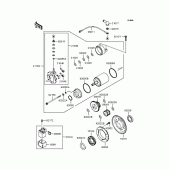 Схема вузла: Стартер електричний & Заженуть стартер для Kawasaki KL250 KL250 Super Sherpa
