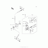 Схема вузла: Передній гальмівний циліндр для Kawasaki KLX140 KLX140L