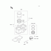 Схема вузла: Циліндр & Поршень для Kawasaki EN500 Vulcan 500 LTD