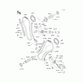 Схема узла: Распредвал & Цепь ГРМ & Натяжитель для Kawasaki VN1500 Vulcan 1500 Classic