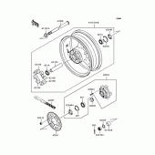 Схема вузла: Заднє колесо & Привідний ланцюг для Kawasaki ZX636 Ninja ZX-6R