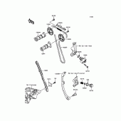 Схема вузла: Розподільний вал & Ланцюг ГРМ & Натягувач для Kawasaki BR250 Z250SL ABS