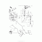 Схема узла: Задний тормозной цилиндр для Kawasaki BR250 Z250SL ABS