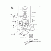 Схема узла: Цилиндр & Поршень для Kawasaki KLX650 KLX650 Motard
