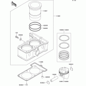 Схема вузла: Циліндр & Поршень для Kawasaki EL250 Eliminator 250