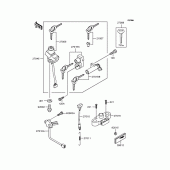 Схема вузла: Замок запалювання (ZR1100-D3/D4) для Kawasaki ZR1100 ZRX1100-II