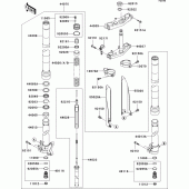 Схема узла: Передняя вилка(1/2) для Kawasaki KX125