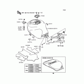 Схема узла: Топливный бак для Kawasaki ZX636 Ninja ZX-6R