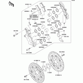 Схема вузла: Переднє гальмо для Kawasaki ZR1100 ZRX1100