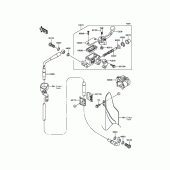 Схема вузла: Передній гальмівний циліндр Kawasaki KX85 KX85