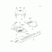 Схема вузла: Наклейки (Red; d8f; us) для Kawasaki EX500 Ninja 500R