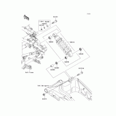 Схема узла: Подвеска/Задний амортизатор для Kawasaki KLE650 Versys 650