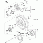 Схема вузла: Ступиця заднього колеса для Kawasaki EL250 Eliminator 250