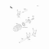 Схема вузла: Gear change drum/shift fork(s) для Kawasaki KX125