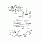 Схема вузла: Наклейки (Срібло ZR400-E4) для Kawasaki ZR400 ZRX