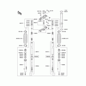 Схема вузла: Вилка передньої осі для Kawasaki KMX125