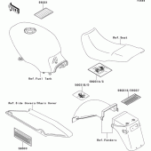Схема вузла: Інформаційні наклейки для Kawasaki EX500