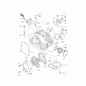 Схема вузла: Головка циліндра для Kawasaki BJ250 Estrella