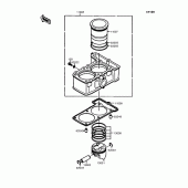 Схема узла: Цилиндр & Поршень для Kawasaki EL250 Eliminator 250SE