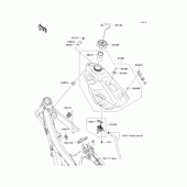 Схема узла: Топливный бак для Kawasaki KX250/ KX252 KX250F