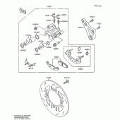 Схема вузла: Заднє гальмо для Kawasaki ZX600 Ninja 600R