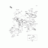 Схема узла: Задние боковые обтекатели & Защита цепи для Kawasaki KLX250 D-Tracker X