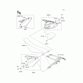 Схема узла: Side covers для Kawasaki KX250/ KX252 KX250F