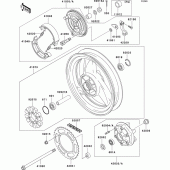 Схема узла: Ступица заднего колеса для Kawasaki ER500 ER-5