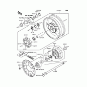 Схема вузла: Заднє колесо & Привідний ланцюг для Kawasaki ZR1200 ZRX1200R