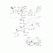 Схема вузла: Кермо & Пульт управління кермовим для Kawasaki VN800 Vulcan 800 Drifter