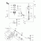 Схема вузла: Задній гальмівний циліндр Kawasaki BR125 Z125 Pro KRT Edition