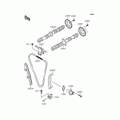 Схема вузла: Розподільний вал & Ланцюг ГРМ & Натягувач для Kawasaki ZR400 Zephyr X
