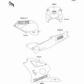 Схема узла: Decals(black)(zx400-l8) для Kawasaki ZX400 ZXR400