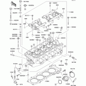 Схема вузла: Головка циліндра для Kawasaki ZX750 Ninja ZX-7R