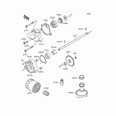 Схема вузла: Масляний насос & Масляний фільтр Kawasaki ZR250 Balius-II