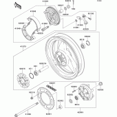 Схема вузла: Ступиця заднього колеса для Kawasaki ER500 ER-5