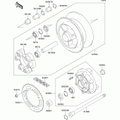 Схема вузла: Ступиця заднього колеса для Kawasaki ZR750 Zephyr