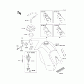 Схема узла: Топливный бак для Kawasaki KX500