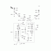 Схема узла: Задний тормозной цилиндр для Kawasaki KL650 KLR650