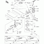 Схема вузла: Паливний бак(zx1100-e2/e4) для Kawasaki ZX1100 GPZ1100