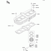 Схема вузла: Циліндр & Поршень для Kawasaki ZR750 Zephyr