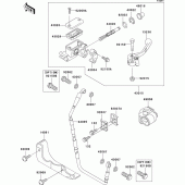 Схема узла: Передний тормозной цилиндр для Kawasaki KX125