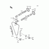 Схема узла: Распредвал & Цепь ГРМ & Натяжитель для Kawasaki ZR400 Zephyr X