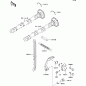 Схема узла: Распредвал & Цепь ГРМ & Натяжитель для Kawasaki ZX750 ZXR750R