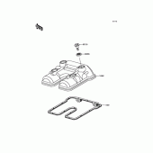 Схема вузла: Кришка ГБЦ для Kawasaki BX250 NINJA 250SL