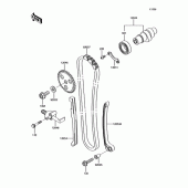 Схема узла: Распредвал\Натяжитель для Kawasaki BJ250