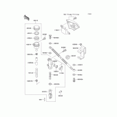 Схема вузла: Задній гальмівний циліндр Kawasaki KL650 KL650 Tengal