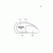 Схема вузла: Наклейки (ebony; BJ250-C1A) для Kawasaki BJ250 Estrella RS