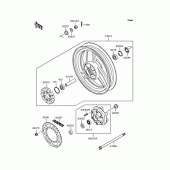Схема вузла: Заднє колесо & Привідний ланцюг для Kawasaki EX250 ZZR250